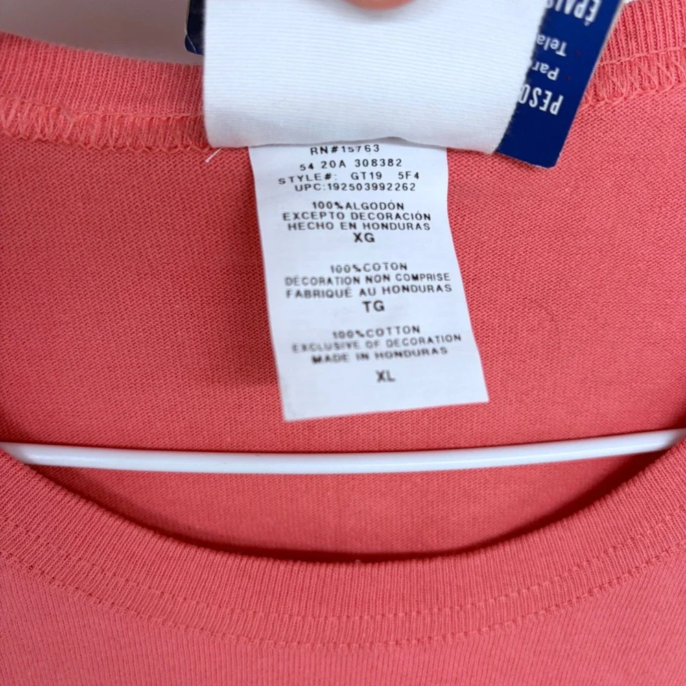 NEW Champion T Shirt Men's XL Salmon Pink Big Logo Graphic Sportswear Athletic‎ - Picture 5 of 5